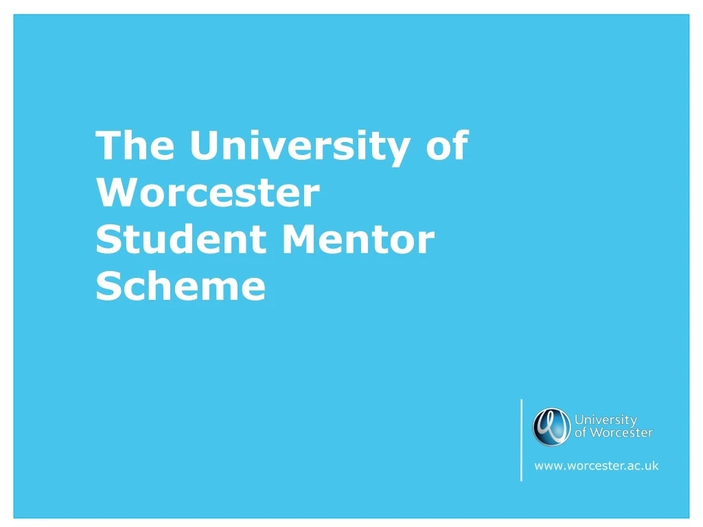 the university of worcester student mentor scheme