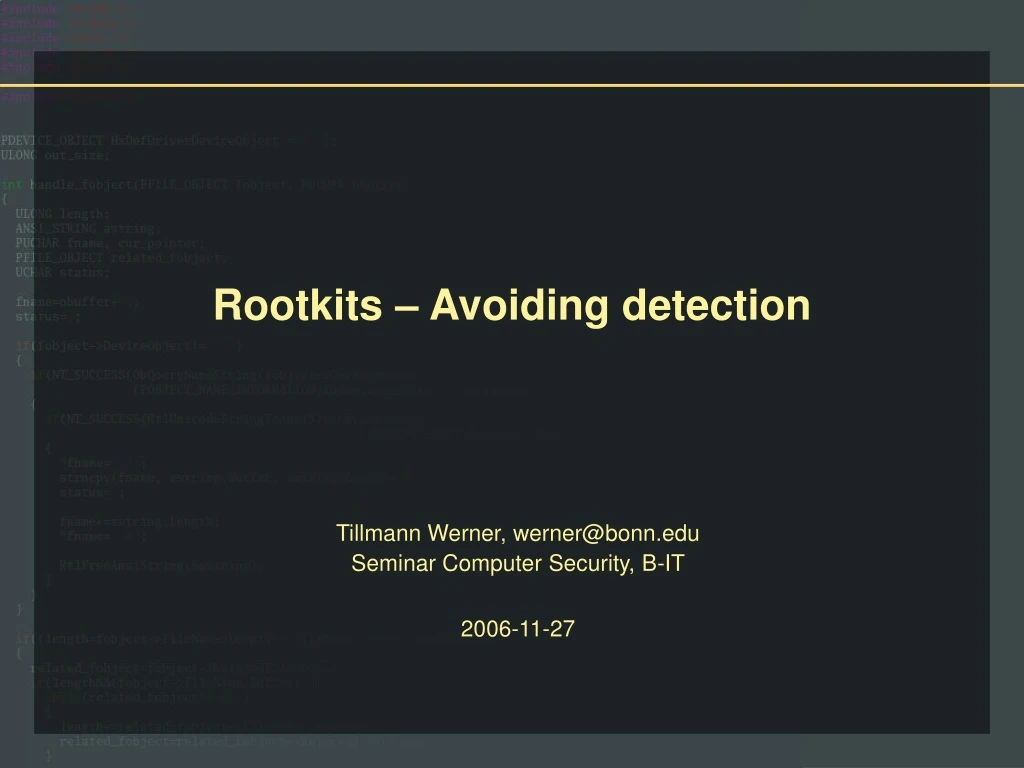 rootkits avoiding detection