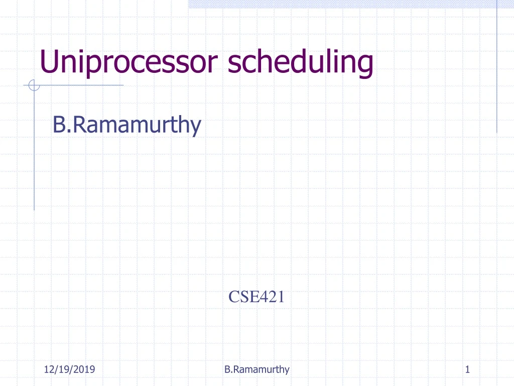 uniprocessor scheduling