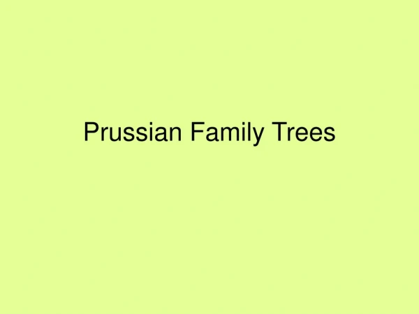 Prussian Family Trees