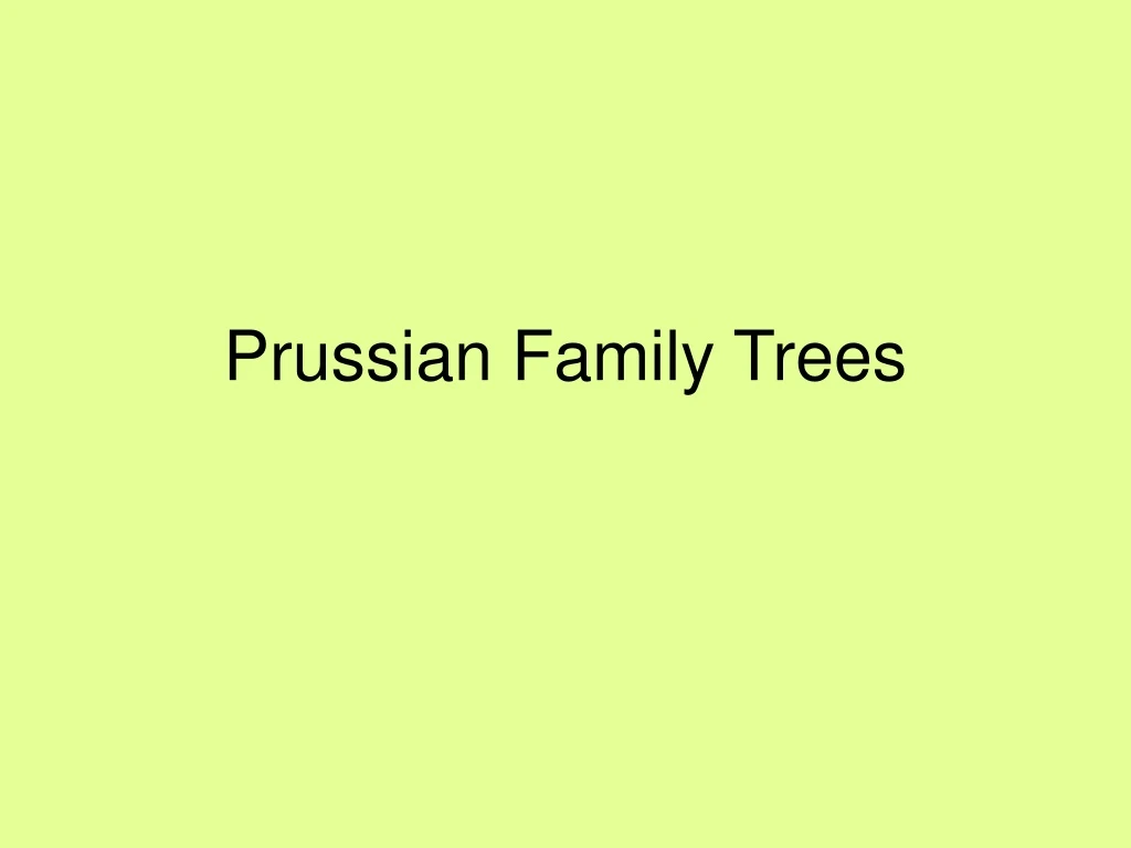 prussian family trees