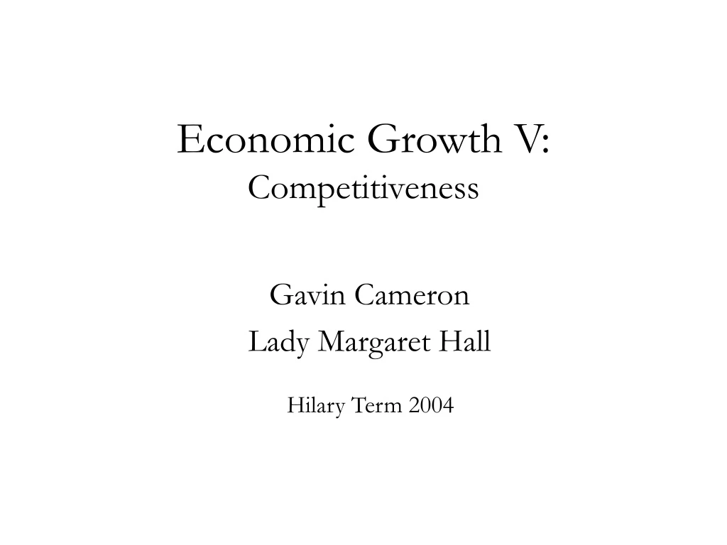 economic growth v competitiveness