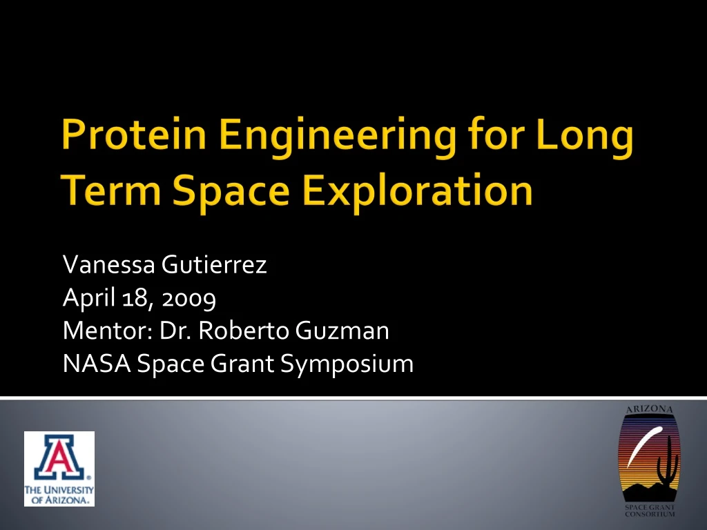 vanessa gutierrez april 18 2009 mentor dr roberto guzman nasa space grant symposium