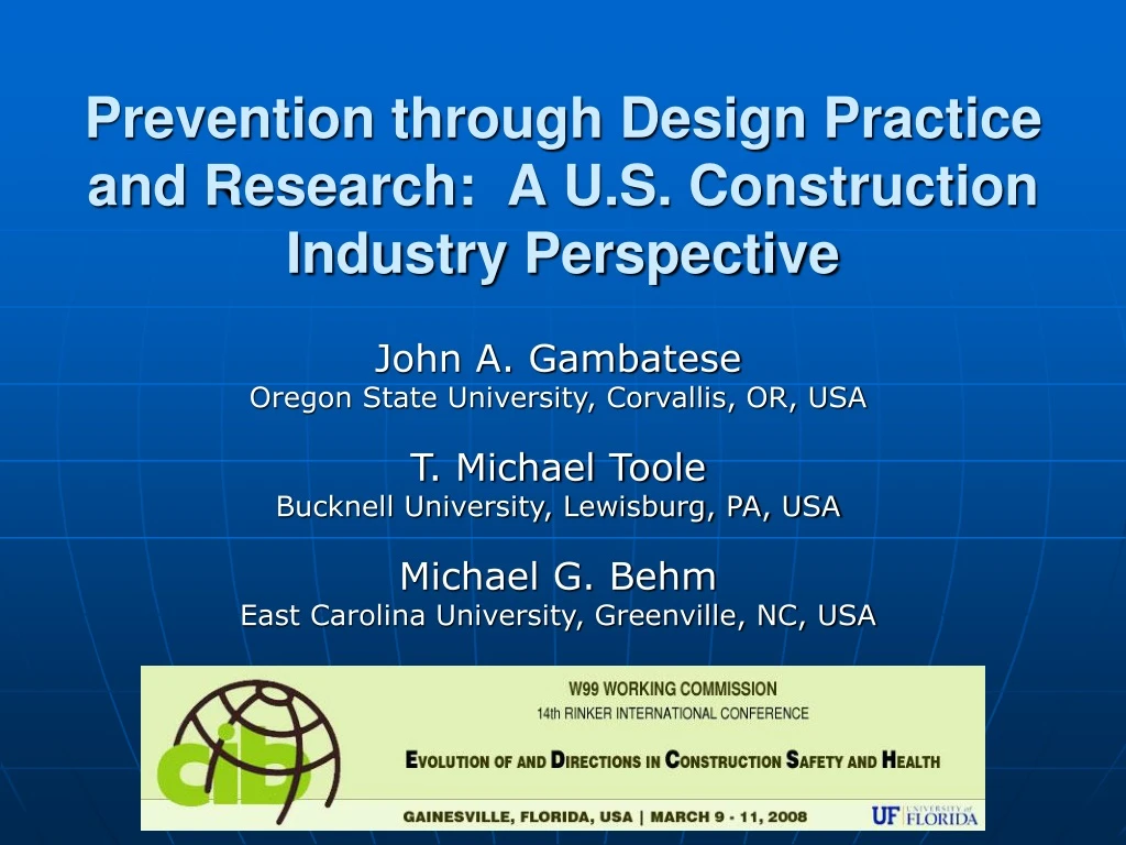 prevention through design practice and research a u s construction industry perspective