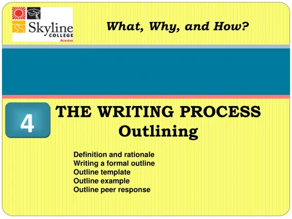 THE WRITING PROCESS Outlining