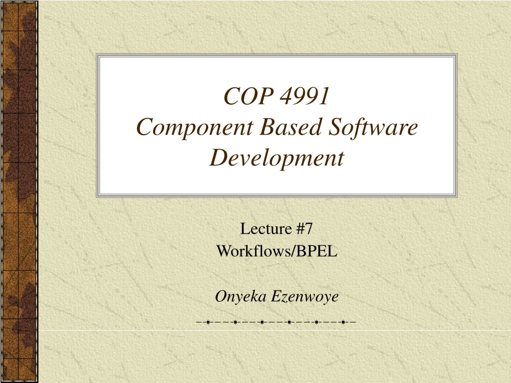 cop 4991 component based software development