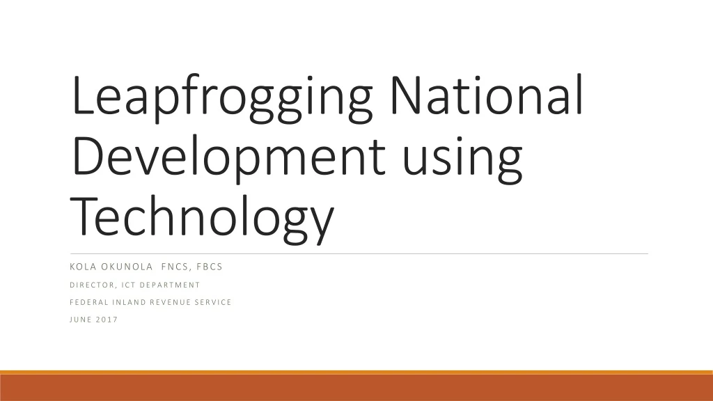 leapfrogging national development using technology