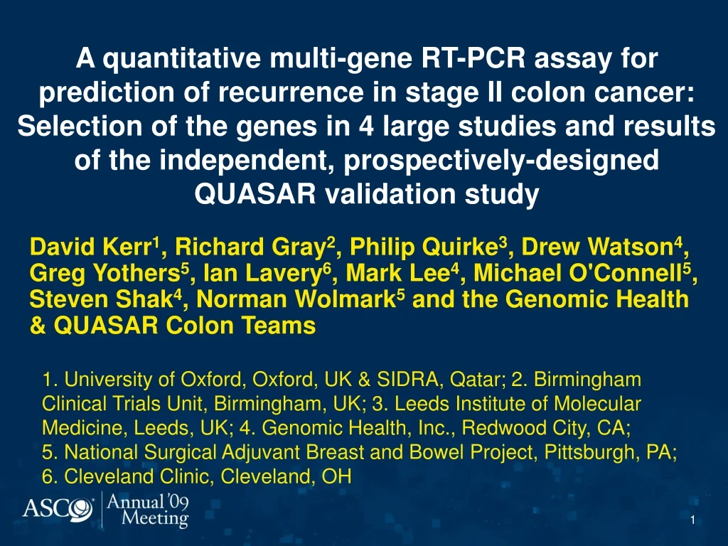 a quantitative multi gene rt pcr assay