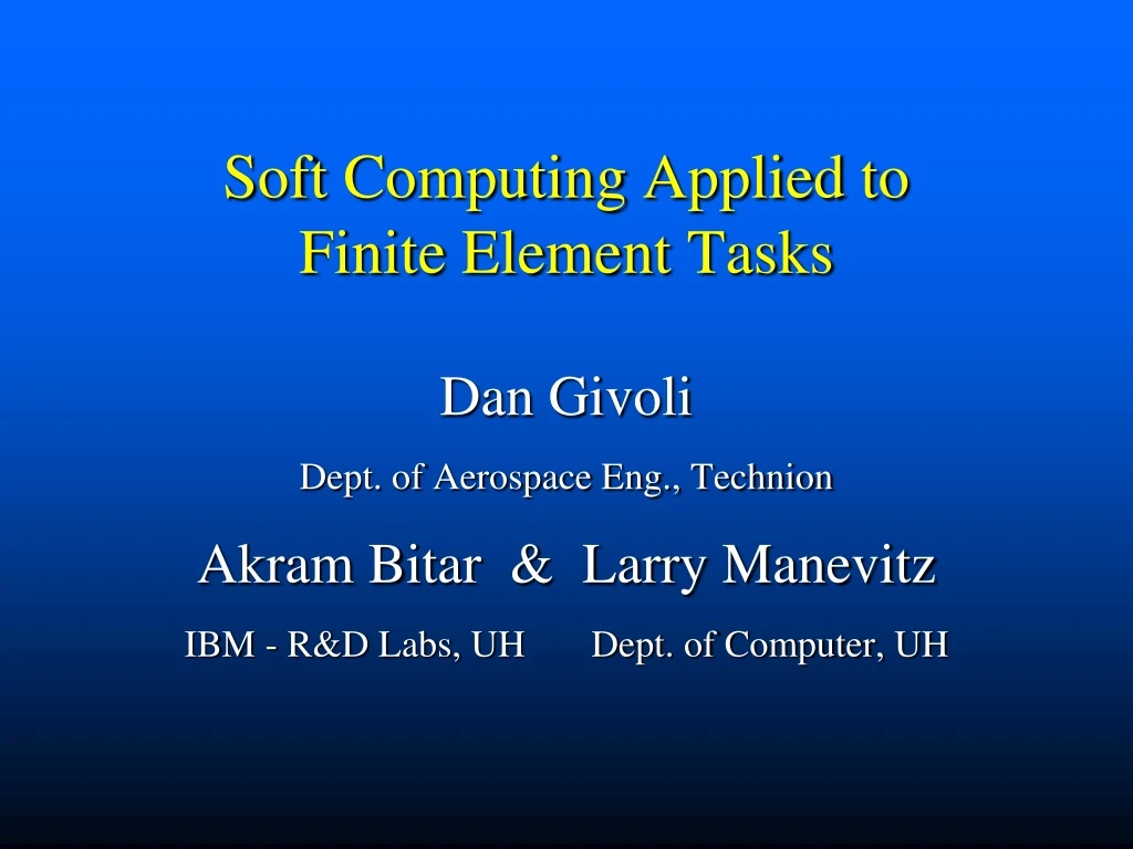 soft computing applied to finite element tasks