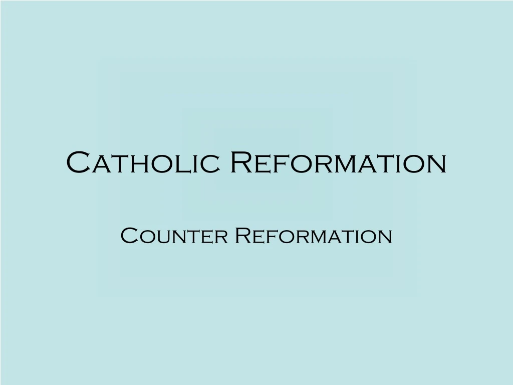 catholic reformation