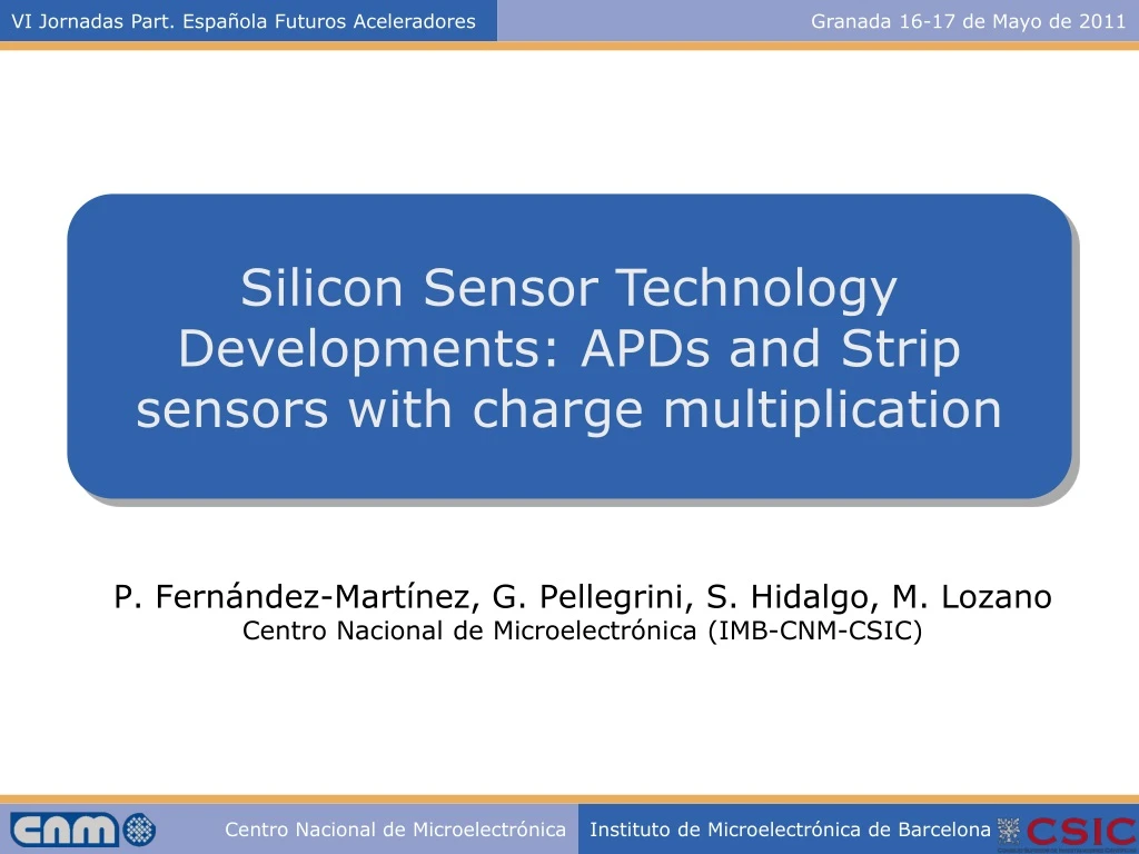 silicon sensor technology developments apds