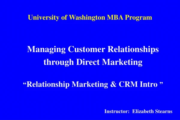 University of Washington MBA Program