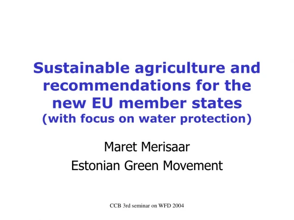 Maret Merisaar Estonian Green Movement