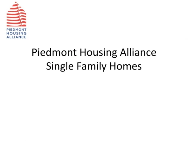 Piedmont Housing Alliance Single Family Homes