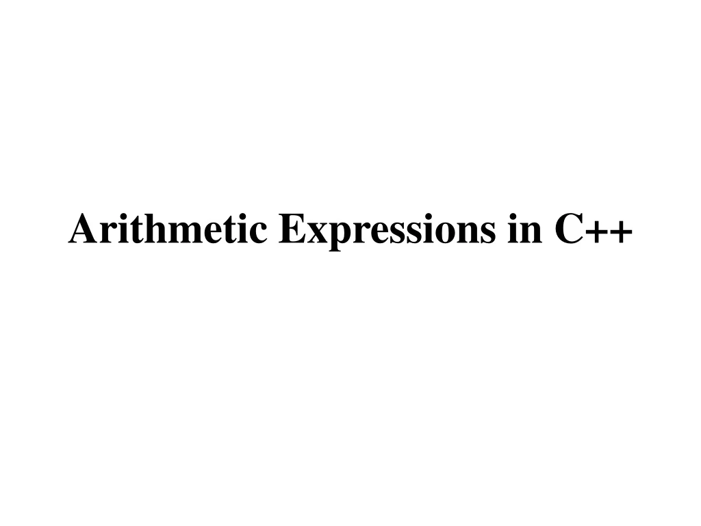 arithmetic expressions in c