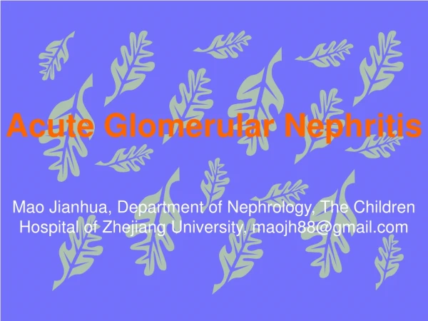 Acute Glomerular Nephritis