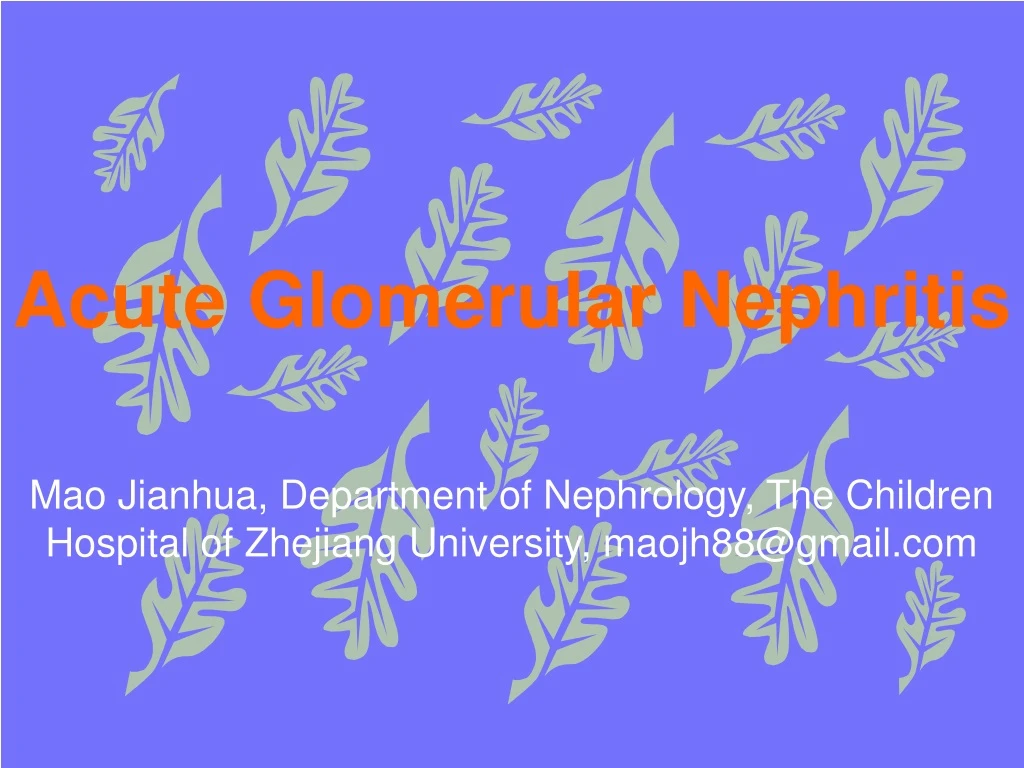 acute glomerular nephritis