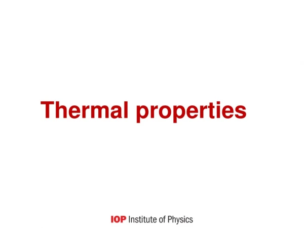 Thermal properties