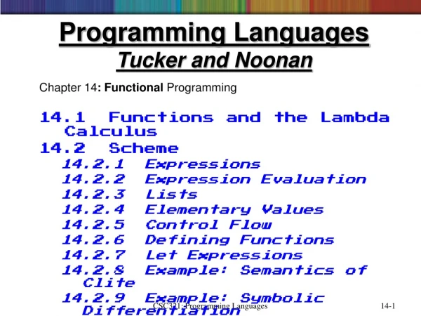 Programming Languages Tucker and Noonan