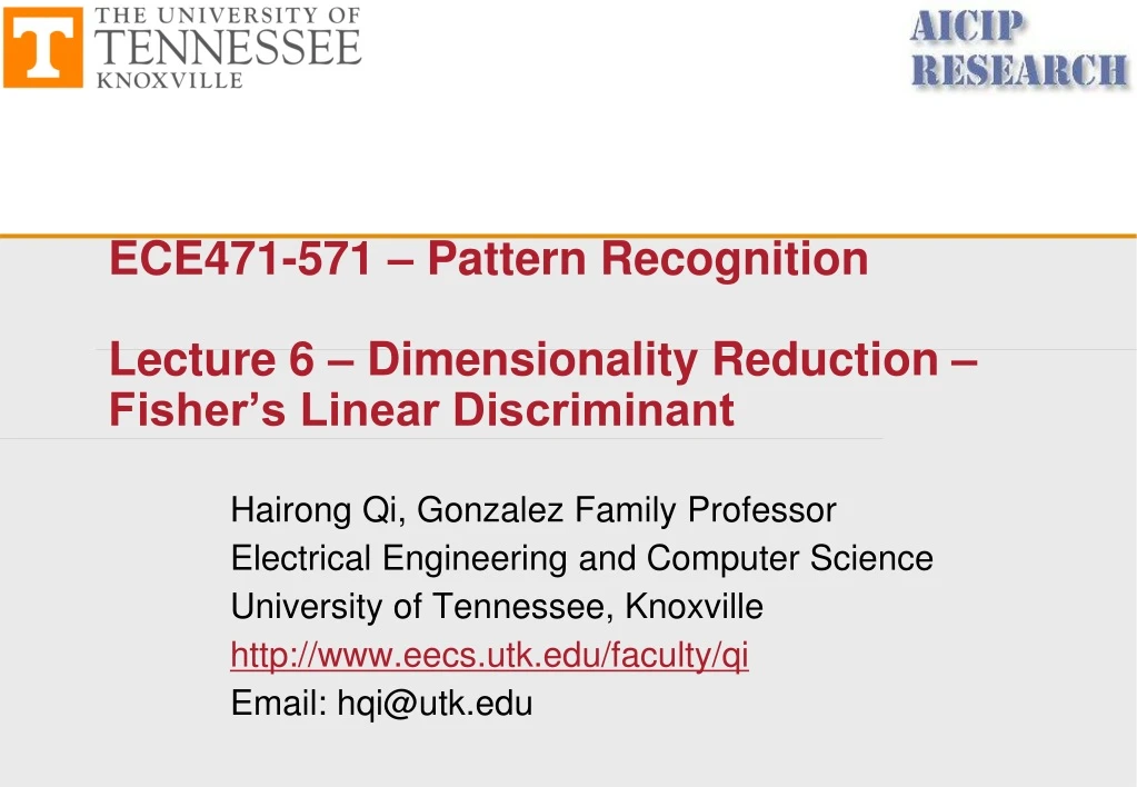ece471 571 pattern recognition lecture 6 dimensionality reduction fisher s linear discriminant