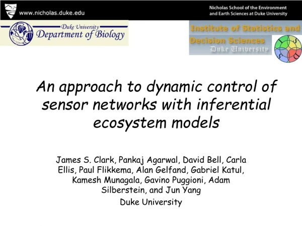 An approach to dynamic control of sensor networks with inferential ecosystem models