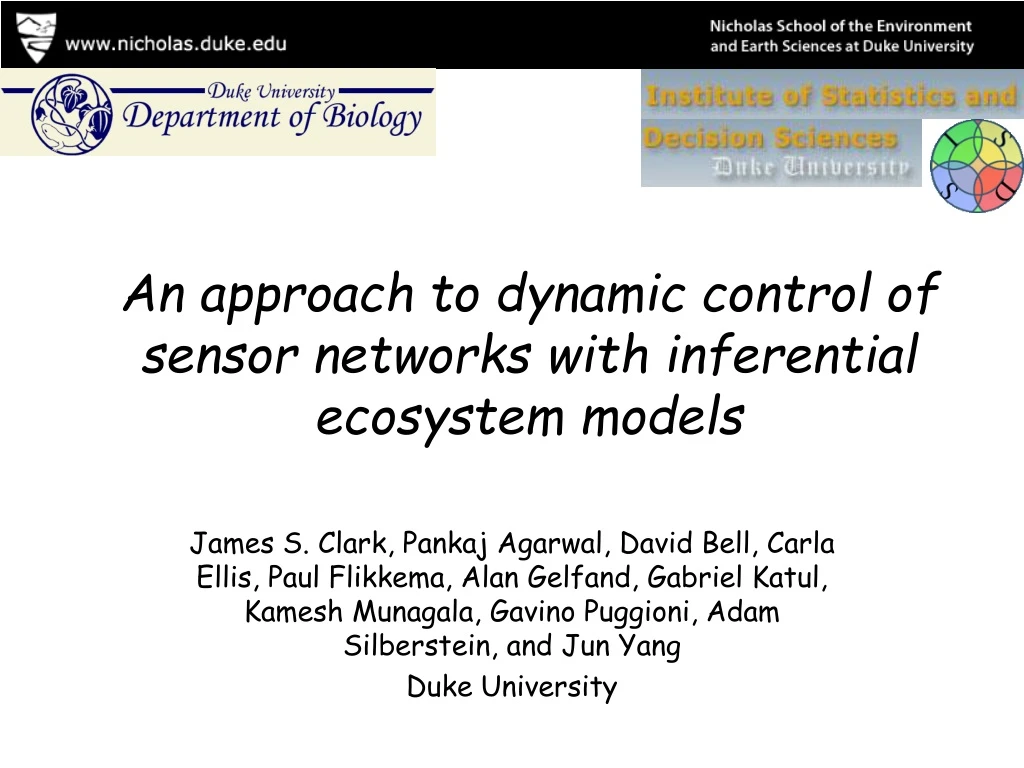 an approach to dynamic control of sensor networks with inferential ecosystem models