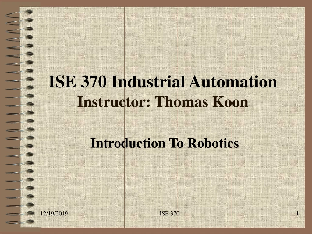 ise 370 industrial automation instructor thomas koon