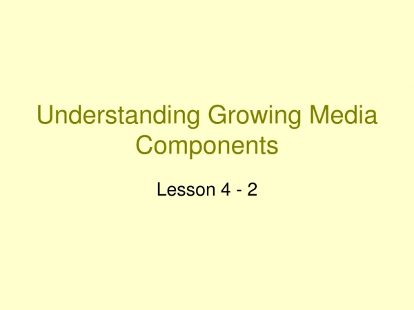 Understanding Growing Media Components