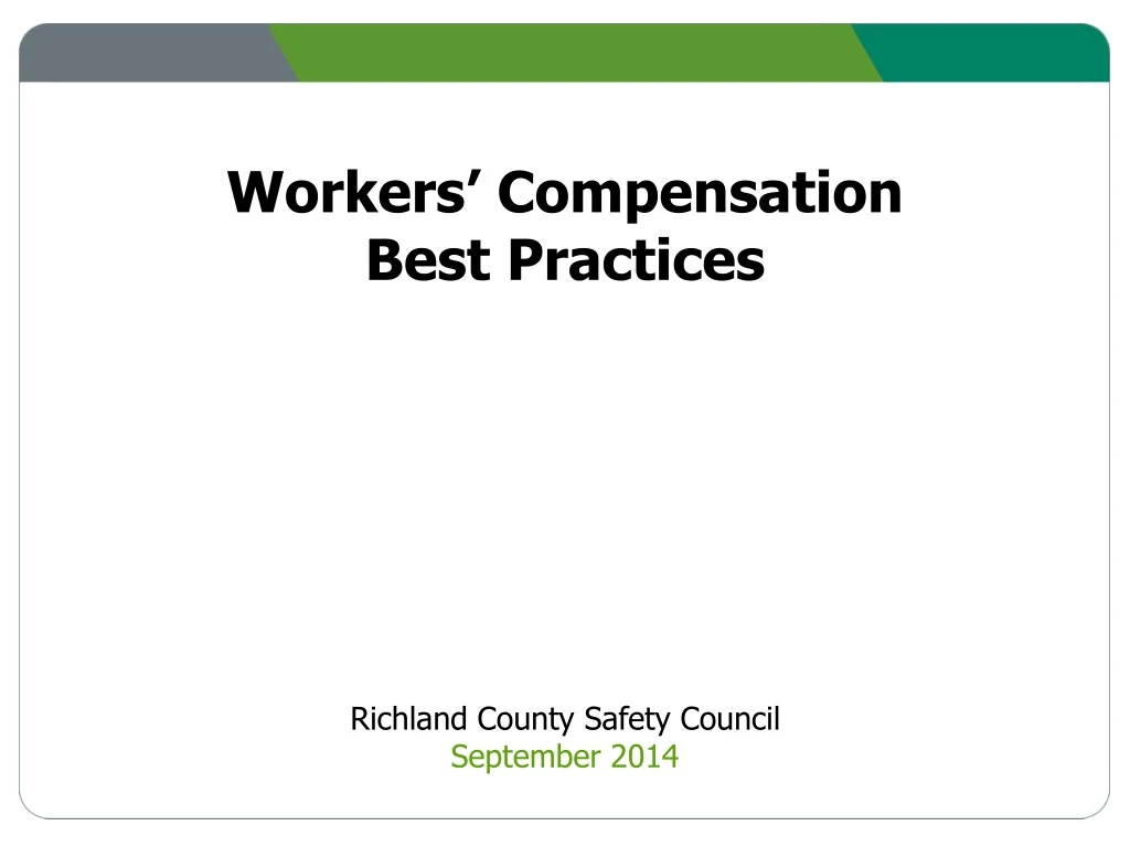 workers compensation best practices