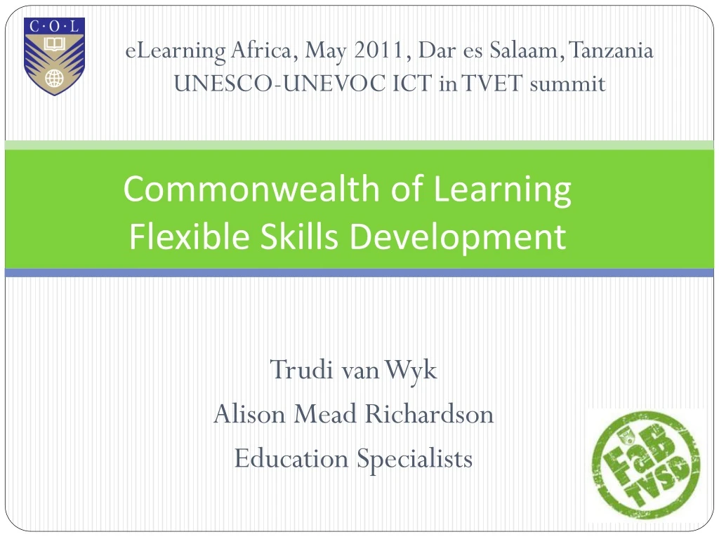 commonwealth of learning flexible skills development