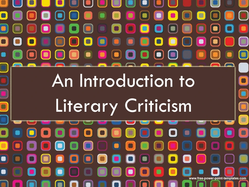 an introduction to literary criticism