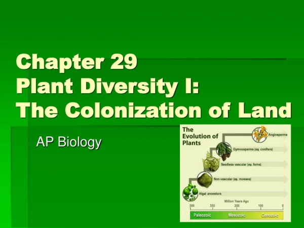 Chapter 29 Plant Diversity I:  The Colonization of Land