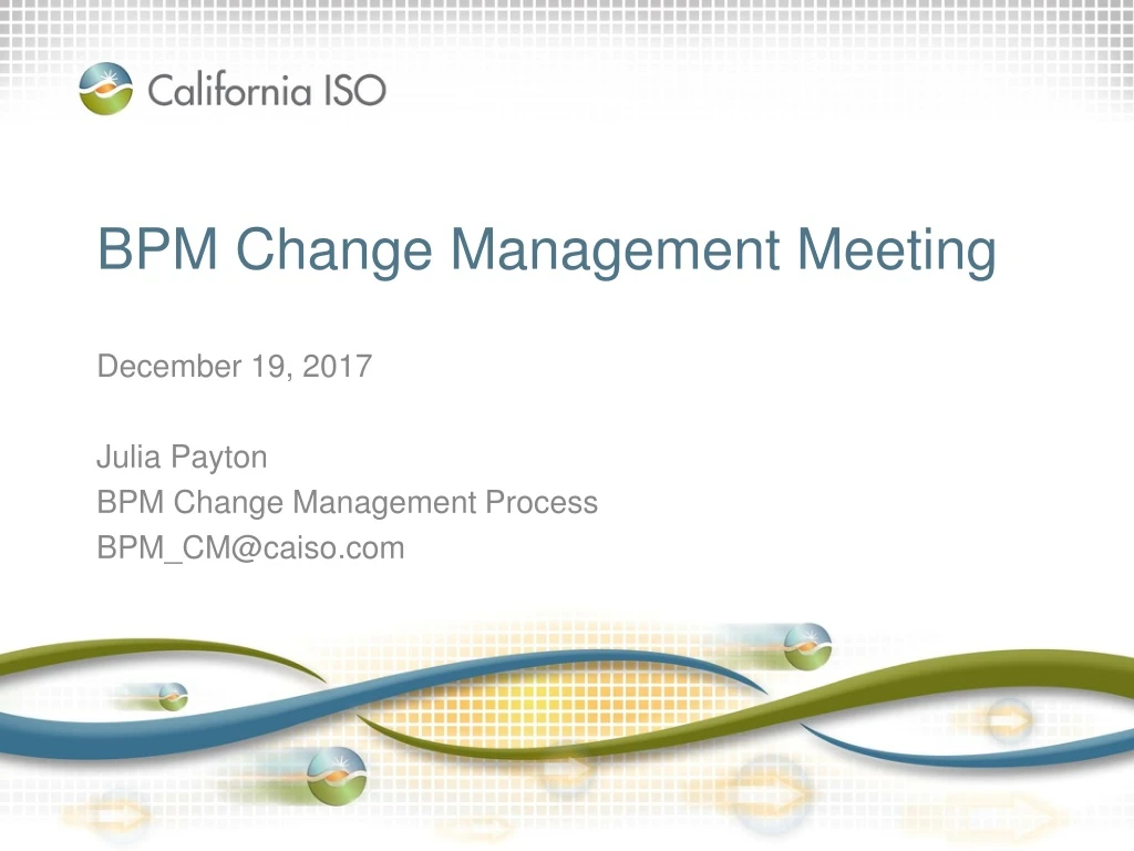 bpm change management meeting