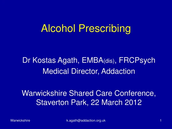 Alcohol Prescribing