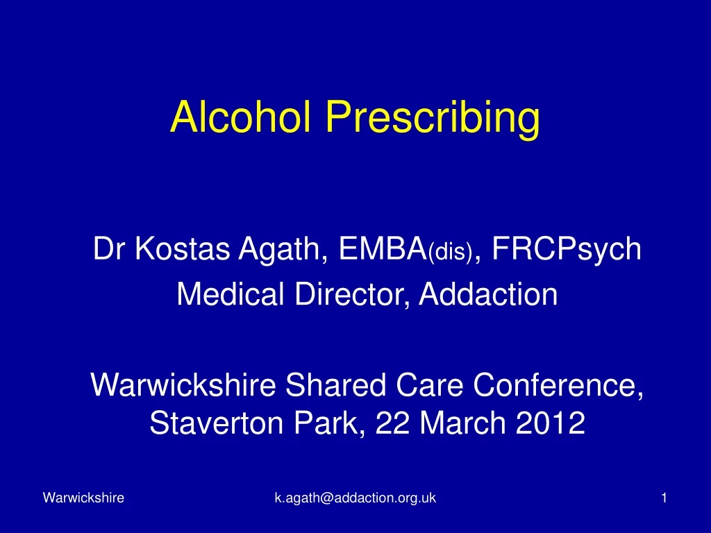 alcohol prescribing