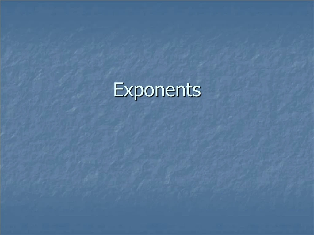 exponents