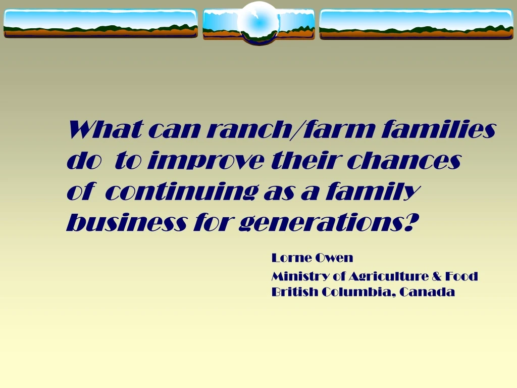 what can ranch farm families do to improve their