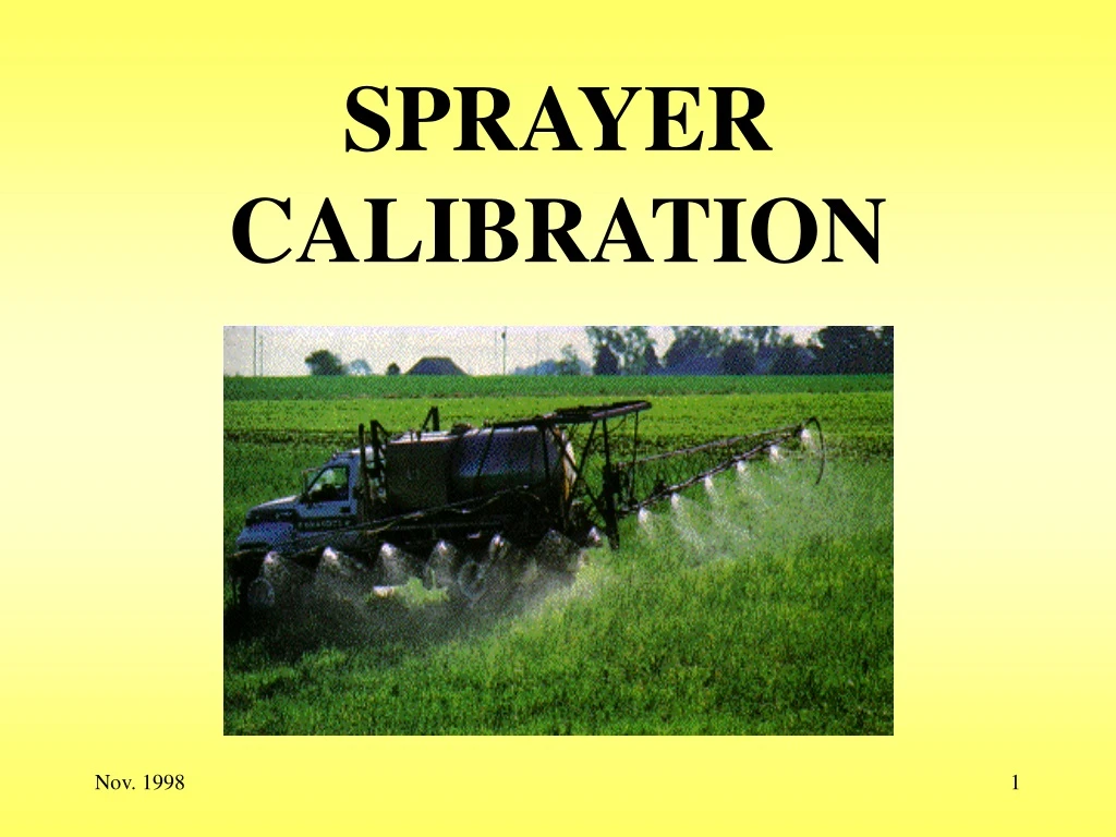 sprayer calibration