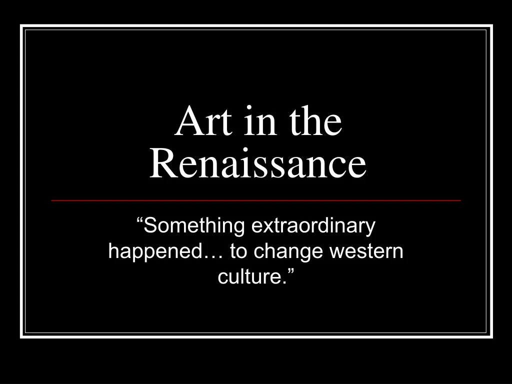 art in the renaissance