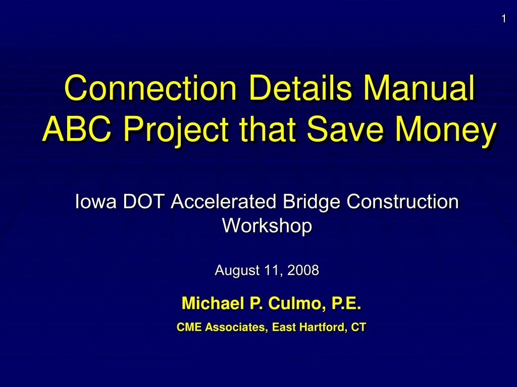 connection details manual abc project that save money