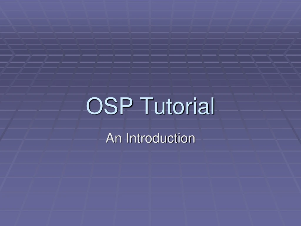 osp tutorial