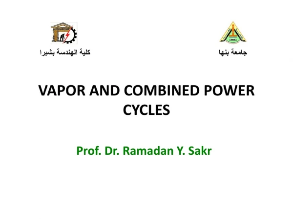 VAPOR AND COMBINED POWER CYCLES