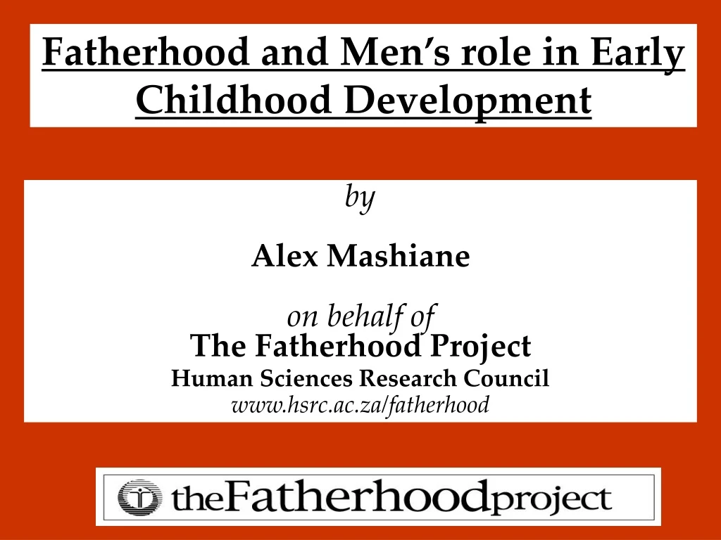 fatherhood and men s role in early childhood