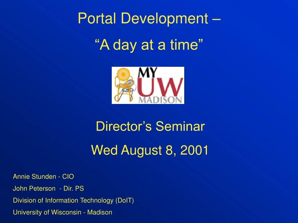 portal development a day at a time