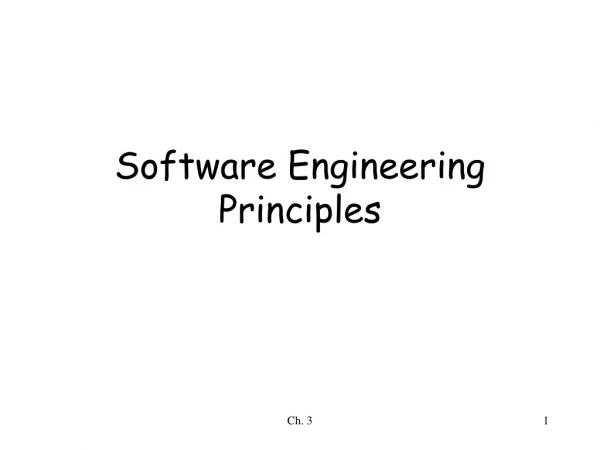 Software Engineering Principles