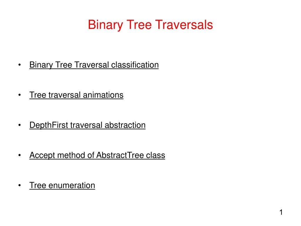 binary tree traversals