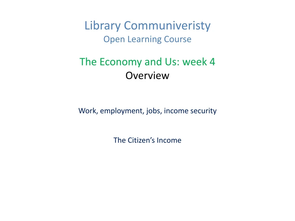library communiveristy open learning course