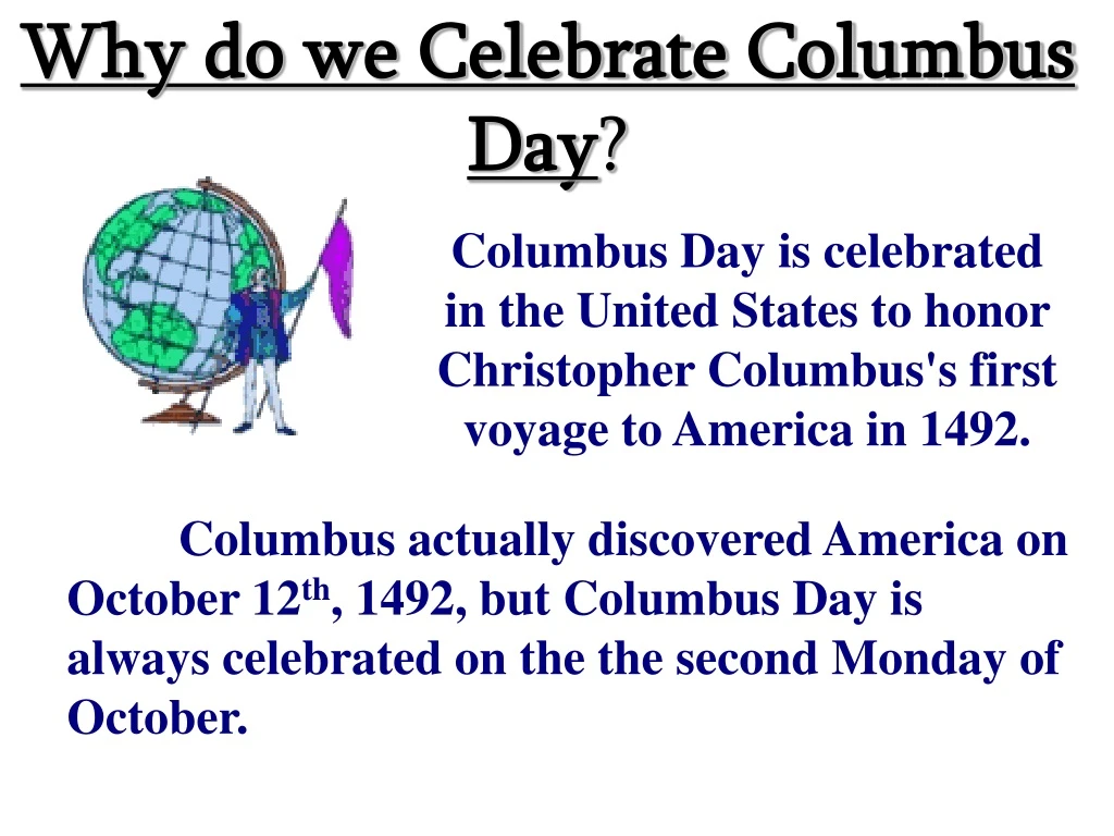 why do we celebrate columbus day