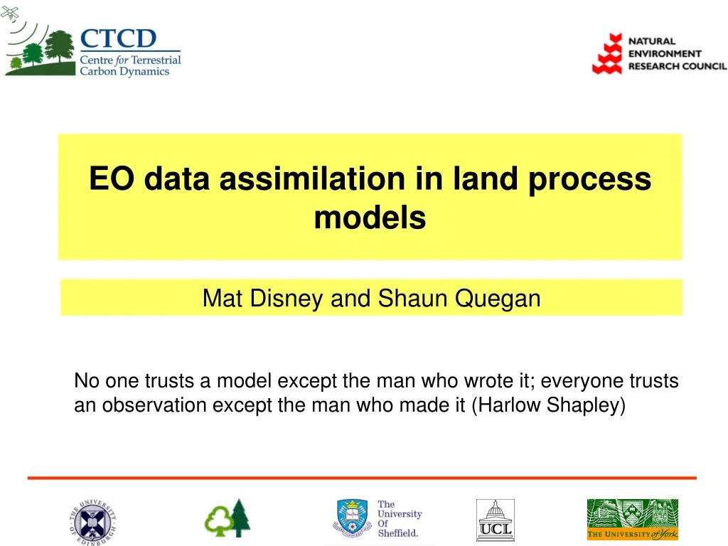 eo data assimilation in land process models