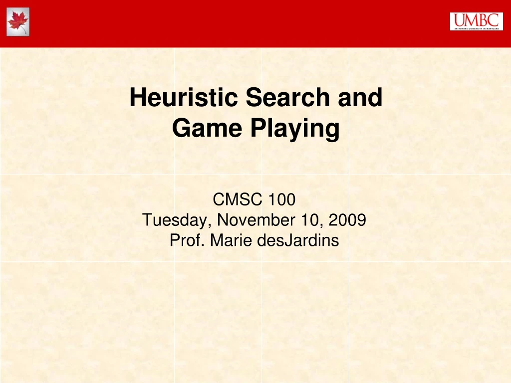 heuristic search and game playing